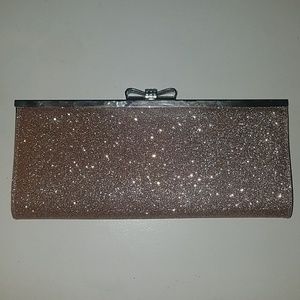 INC Rose Gold  Glitter Clutch
